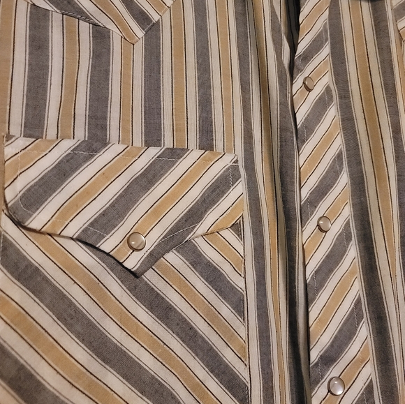 Vintage Stagecoach western wear striped pearl snap - Picture 4 of 9